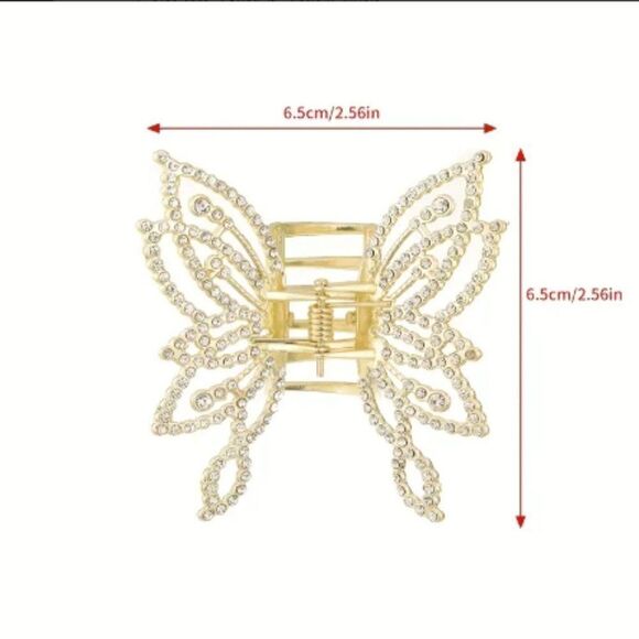 Stunning Rhinestone Butterfly Hair Clip Tie Sparkles - Picture 3 of 3
